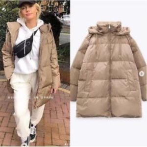 ZARA WATER AND WIND PROTECTION HOODED DOWN COAT NWT
